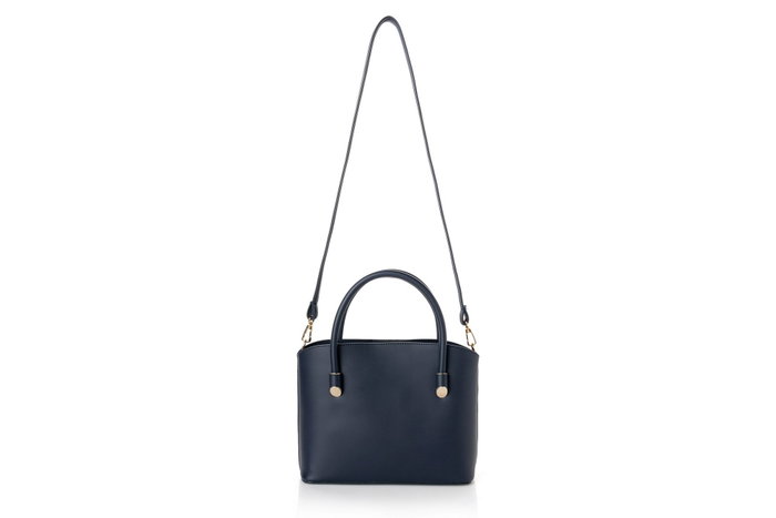 Vince Camuto Bolso Ravenna Dark Blue, Bolso de Piel de Polivinilo Azul Oscuro, Dimensiones 25x10x20 cm